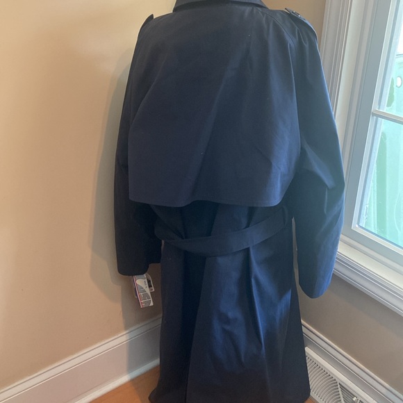 FASHION WORLD Career Apparel NWT Size 44 Reg Navy Thinsulate Trench Coat - Picture 4 of 12